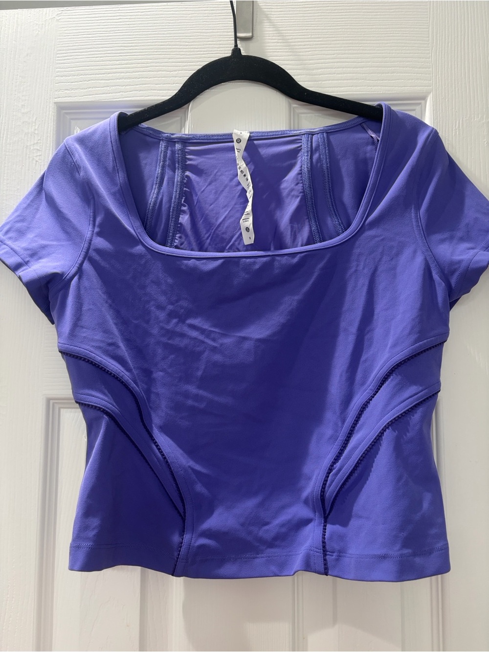 lululemon athletica Lavender Square-Neck Mesh Crop Top
